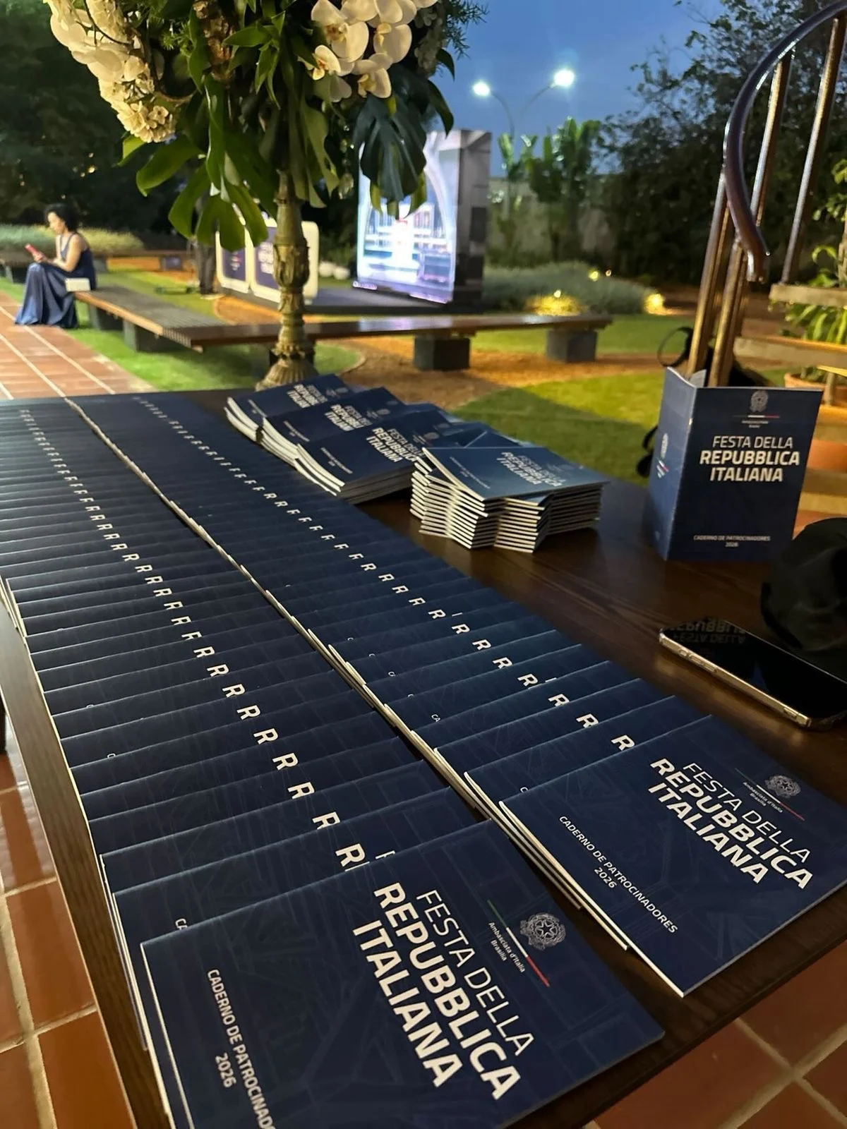 Materiais de uma ação de marca em um evento